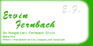 ervin fernbach business card